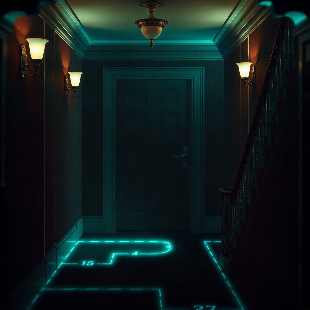 Dashed outline of a door without numbers on a plan